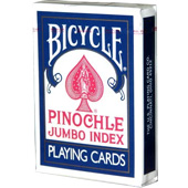 Фотография Карты Bicycle Pinochle Jumbo Index 44, синие [=city]