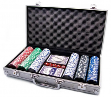 Фотография Покерный набор 300 фишек с номиналом (алюмин. кейс) [=city]