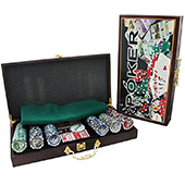 Фотография Набор для покера на 300 фишек с номиналом (деревянный кейс) [=city]